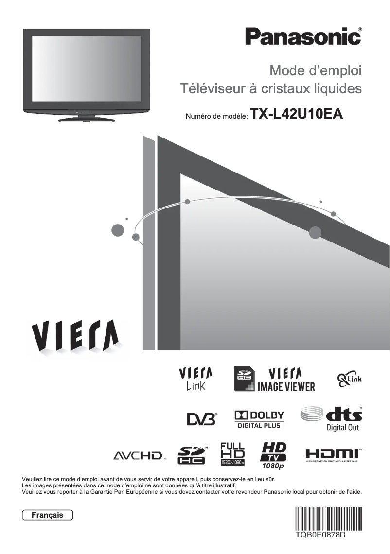 Page n°1 - Manuel utilisateur Panasonic Viera TX-L42U10EA