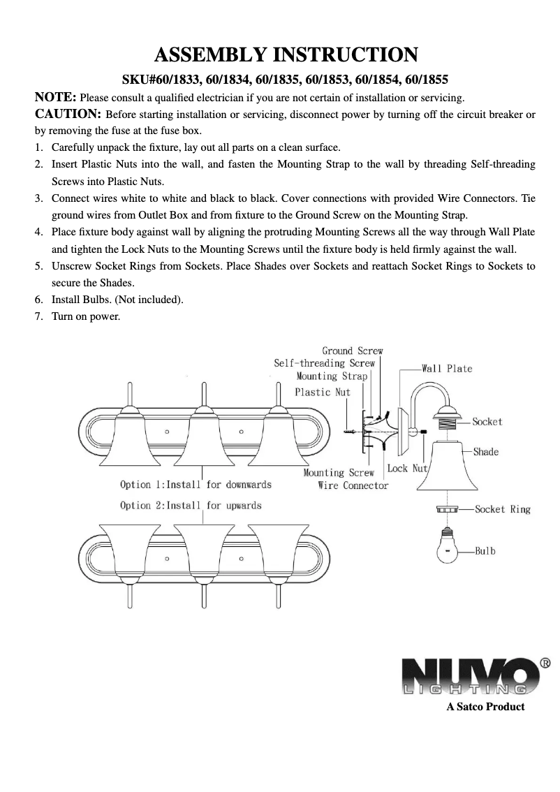 Page n°1 - Manuel utilisateur NUVO Dupont 60/1834