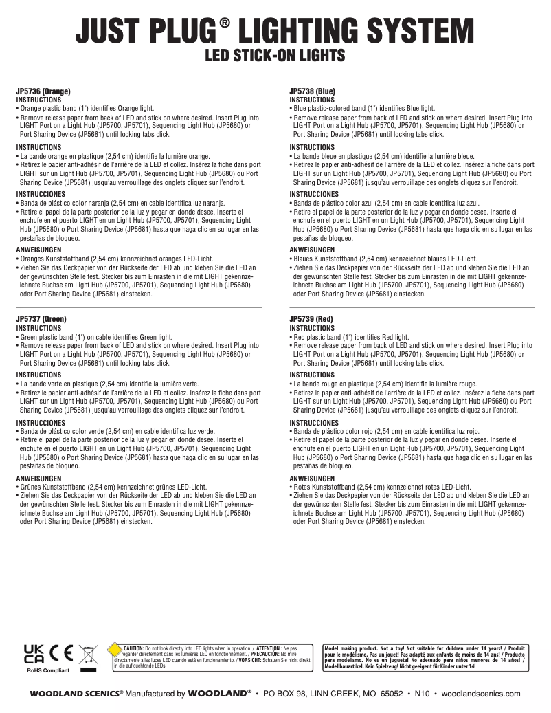 Page n°1 - Manuel utilisateur Woodland Scenics JP5740