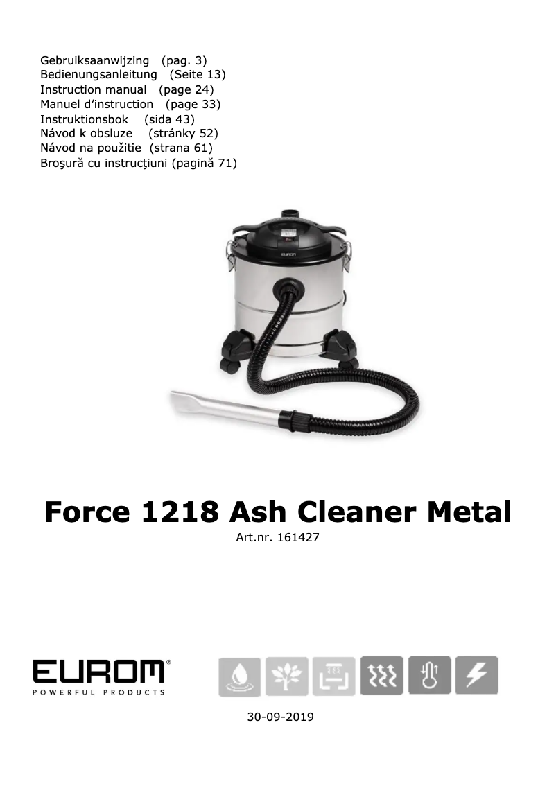 Página 1 del manual Manual de usuario Eurom Force 1200