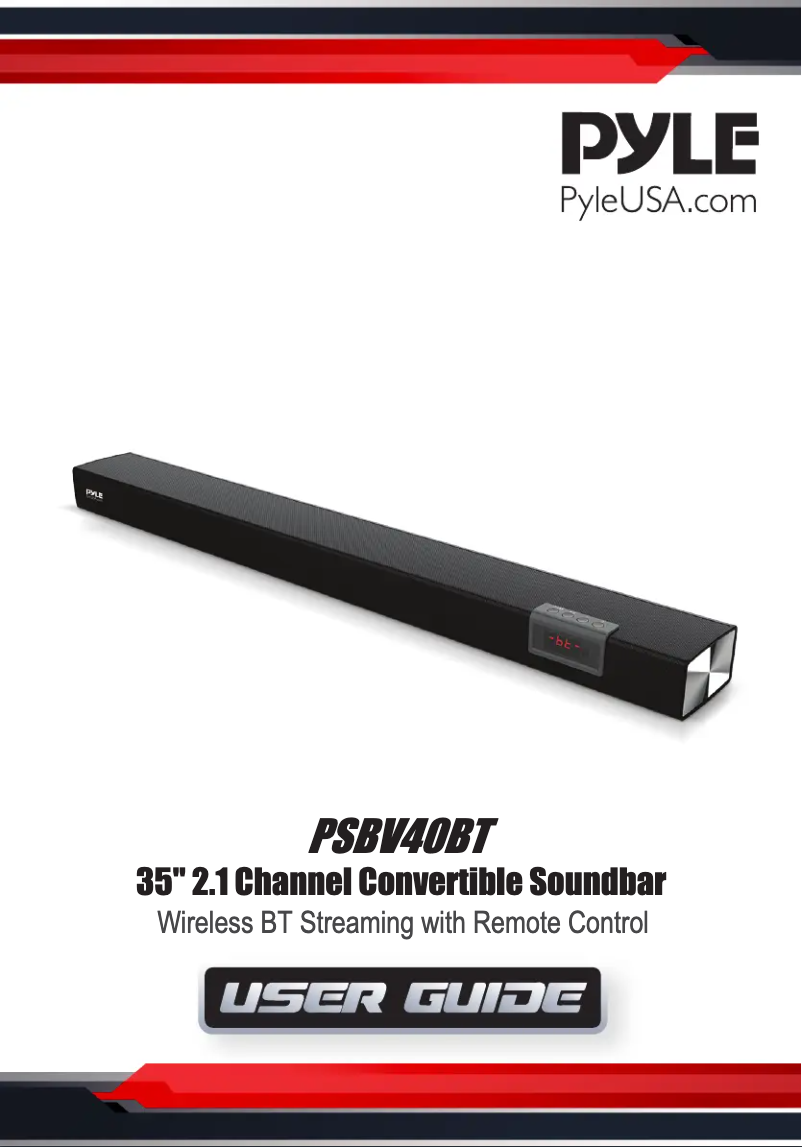 Page 1 de la notice Manuel utilisateur Pyle PSBV40BT
