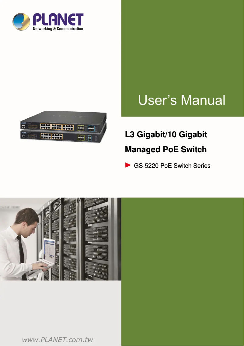 Page 1 de la notice Manuel utilisateur Planet GS-5220-48P4X