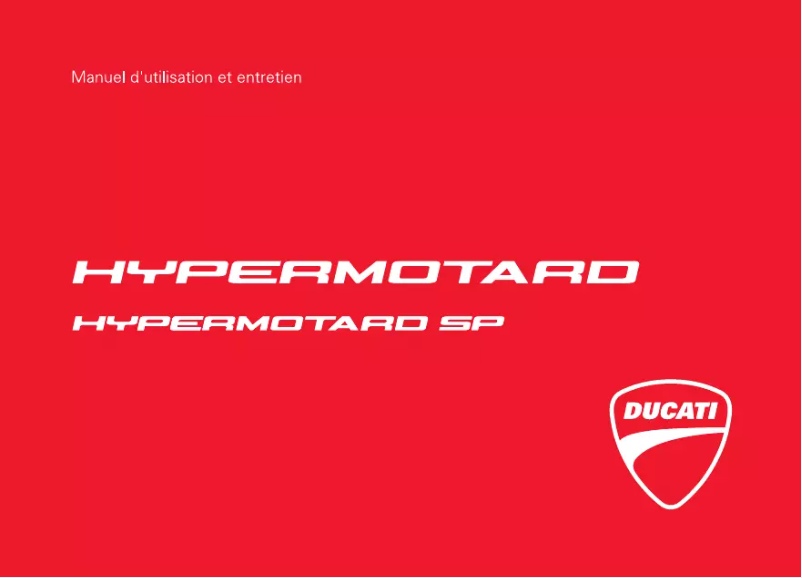 Image de la première page du manuel de l'appareil Hypermotard SP (2013)