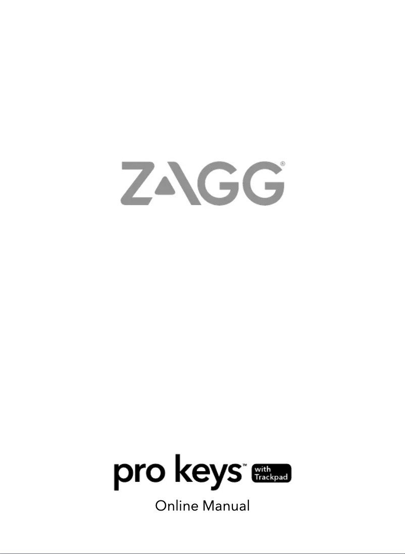 Page 1 de la notice Manuel utilisateur Zagg Pro Keys with Trackpad