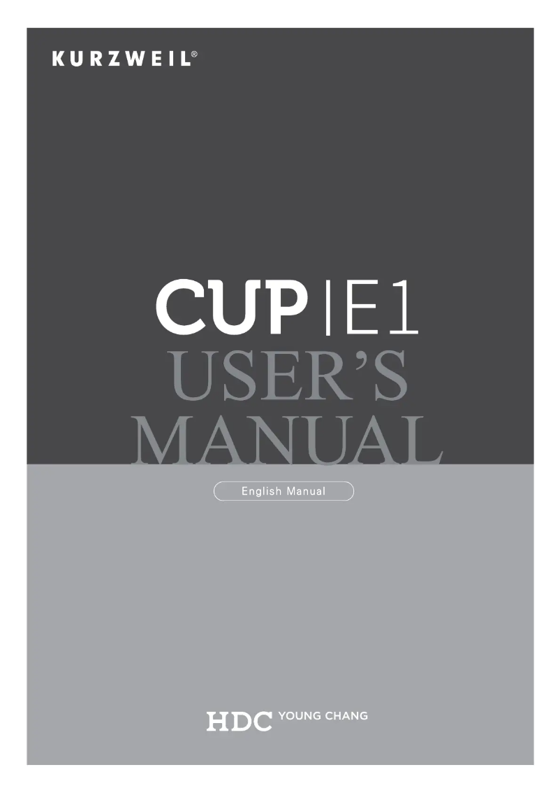 Image de la première page du manuel de l'appareil CUP E1