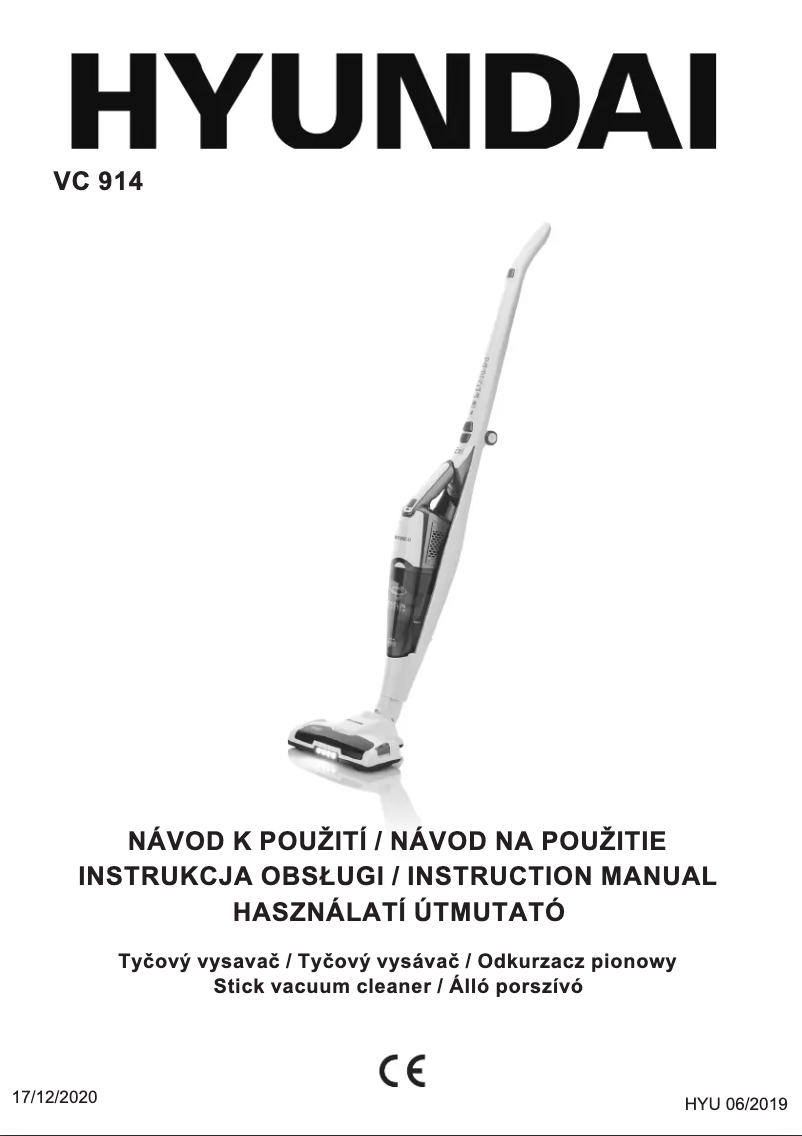 Page 1 de la notice Manuel utilisateur Hyundai VC 914