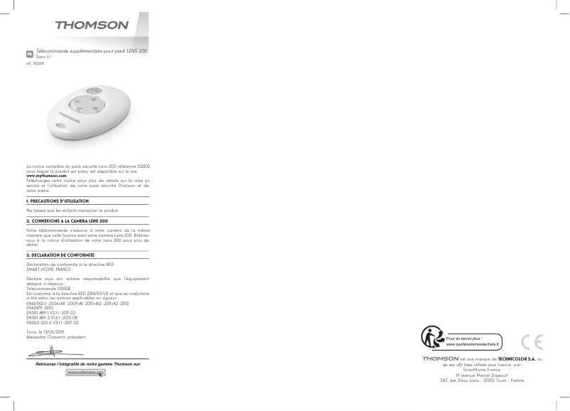 Page n°1 - Manuel utilisateur Thomson 512508