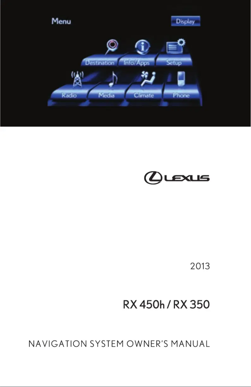 Page 1 de la notice Manuel utilisateur Lexus RX 450h (2013)