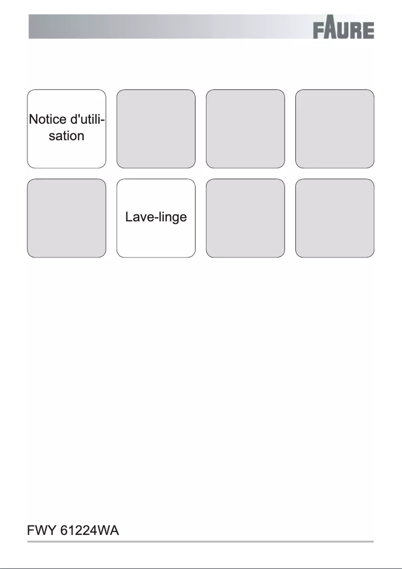 Page n°1 - Manuel utilisateur Faure FWY61224WA