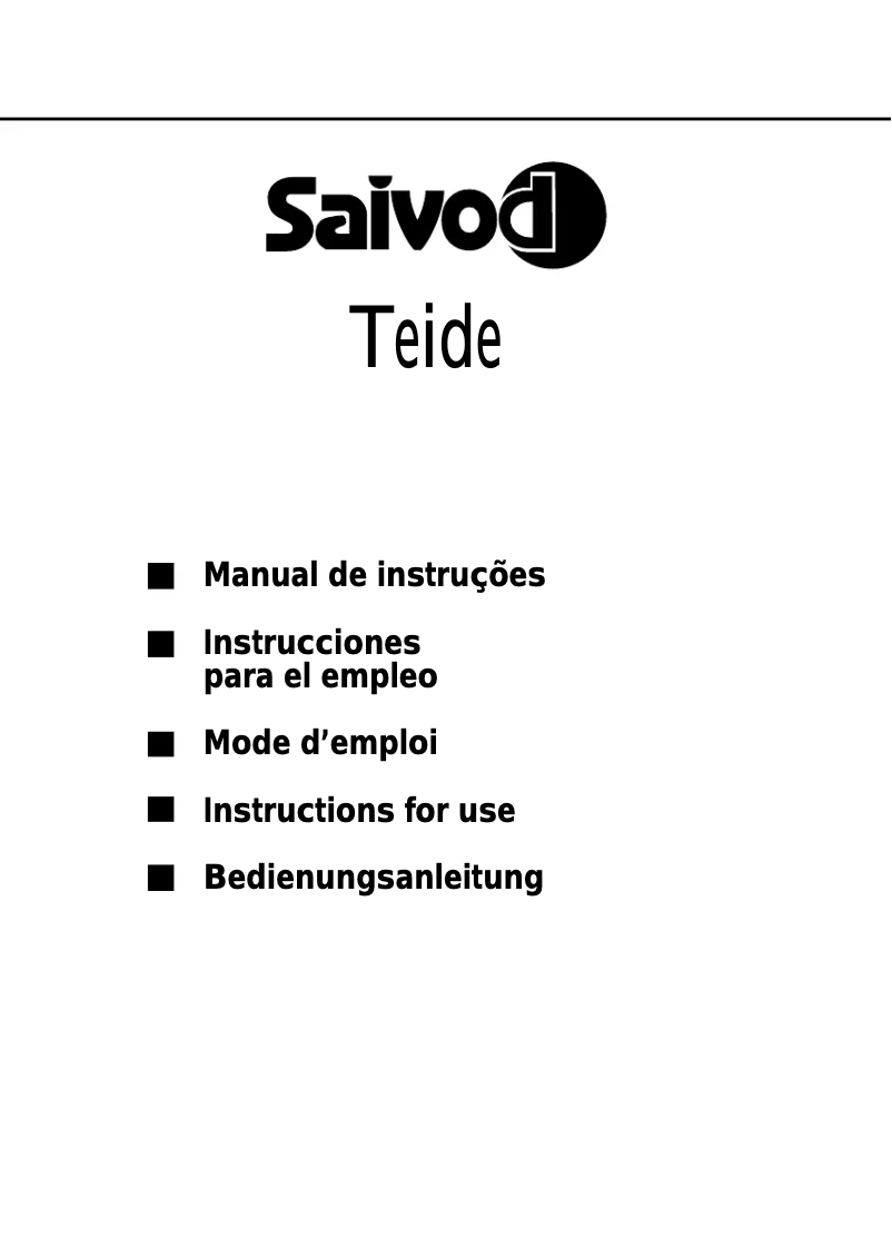 Page n°1 - Manuel utilisateur Saivod Teide