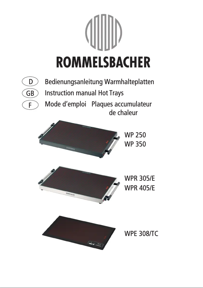 Página 1 del manual Manual de usuario Rommelsbacher WPR 305/E