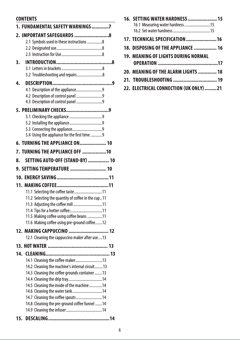 Image de la première page du manuel de l'appareil Magnifica ESAM 04.110.B