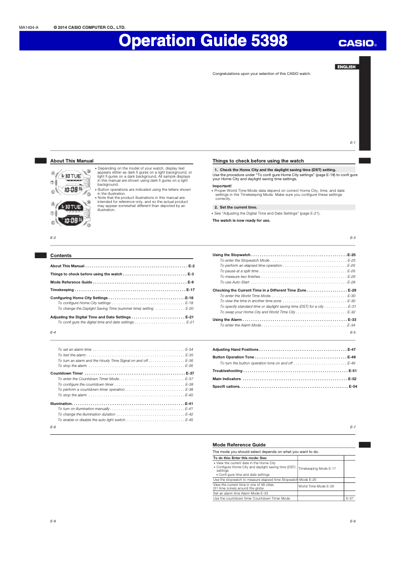 Page 1 de la notice Manuel utilisateur Casio G-Shock GA-400SK-1A9ER