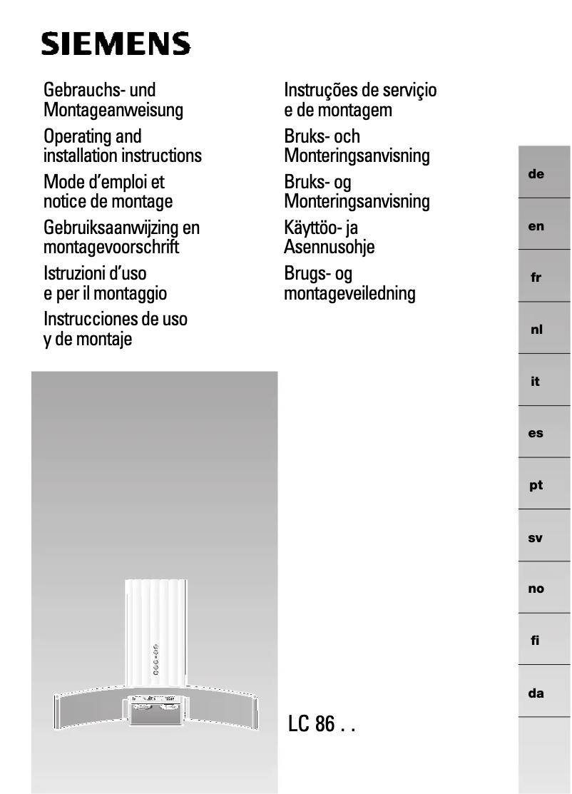 Page 1 de la notice Manuel utilisateur Siemens LC86971
