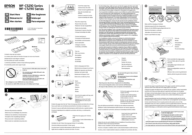 Imagen de la primera página del manual del dispositivo WorkForce Pro WF-C5290