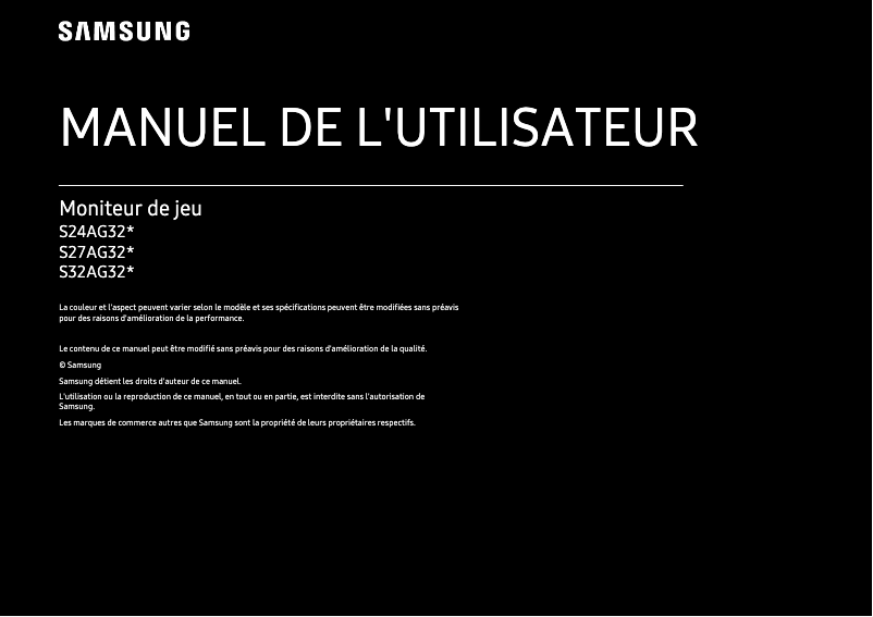 Page n°1 - Manuel utilisateur Samsung S27AG320NN