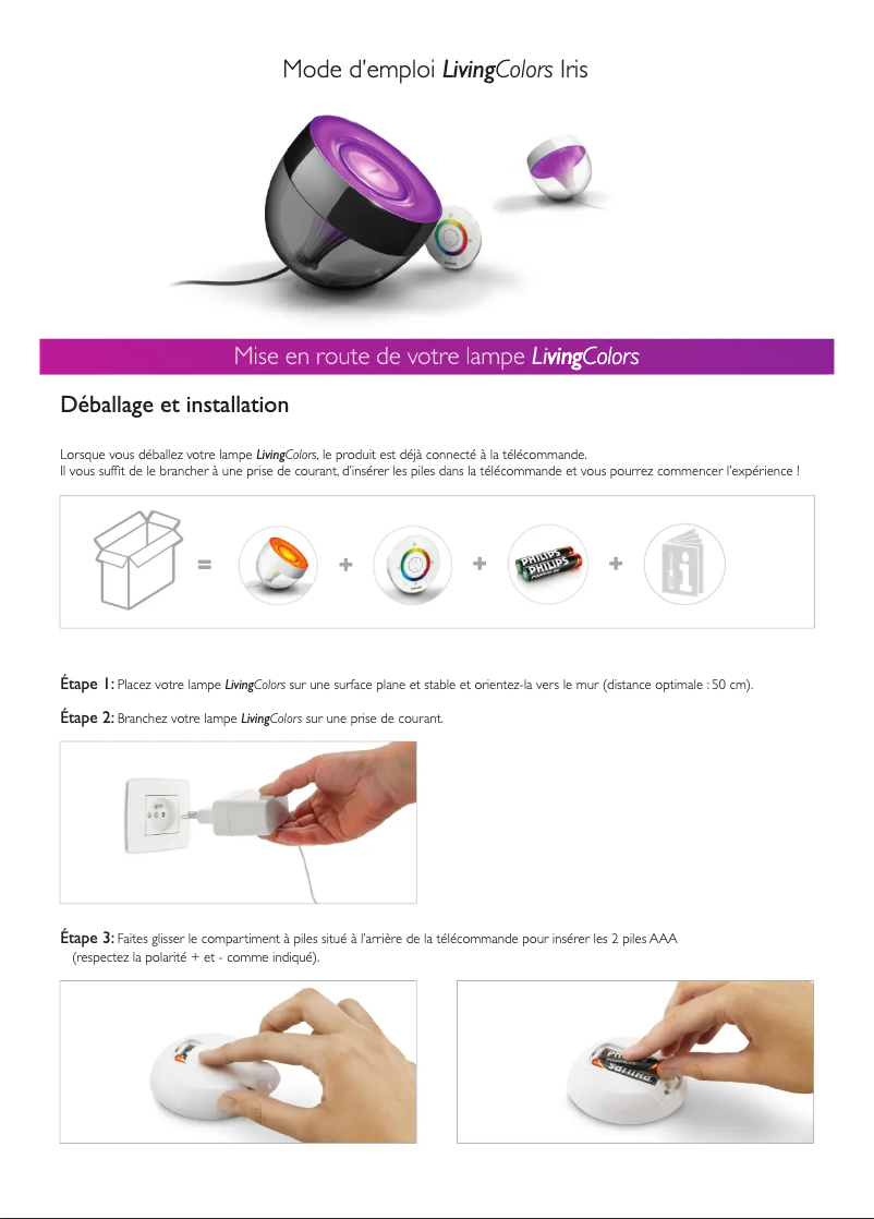 Página 1 del manual Manual de usuario Philips LivingColors 7099930PH