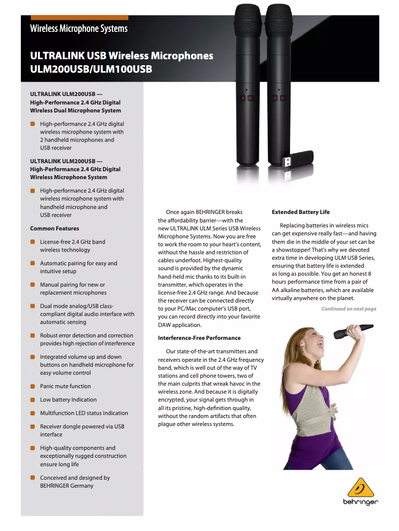 Image de la première page du manuel de l'appareil Ultralink ULM202USB