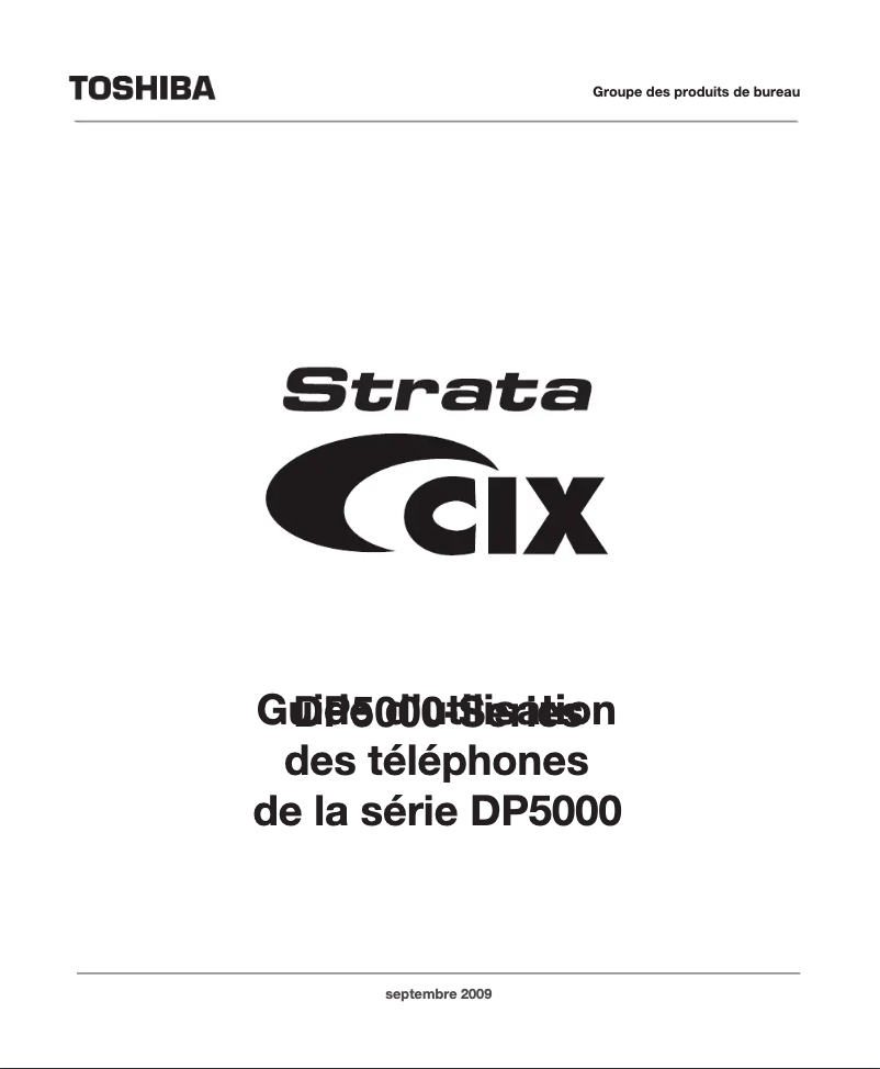 Image de la première page du manuel de l'appareil Strata CIX DP5132D-SD
