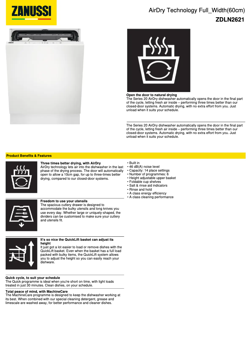 Image de la première page du manuel de l'appareil ZDLN2621