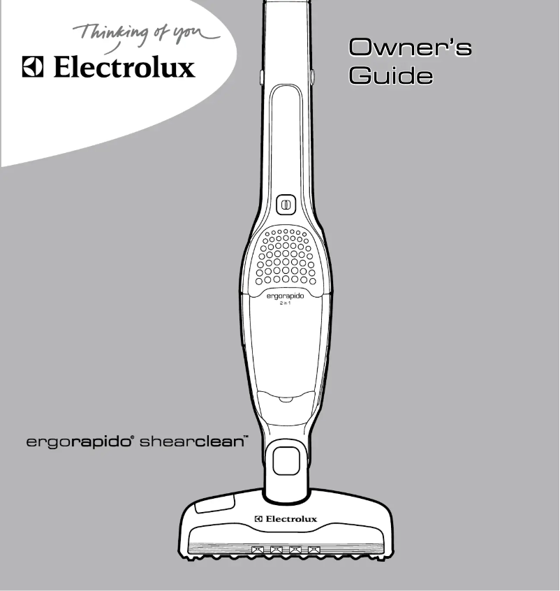Page n°1 - Manuel d'utilisation et d'entretien Electrolux Ergorapido Brushroll EL1061A