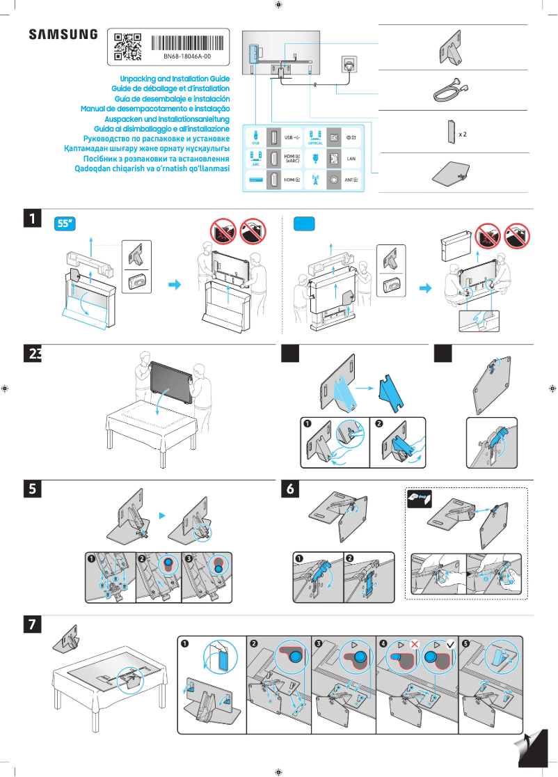 Página 1 del manual Guía de instalación Samsung QE65QN88DBT