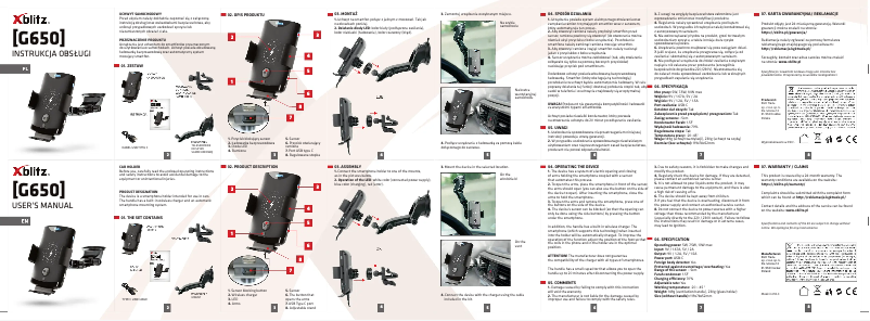 Page 1 de la notice Manuel utilisateur Xblitz G650