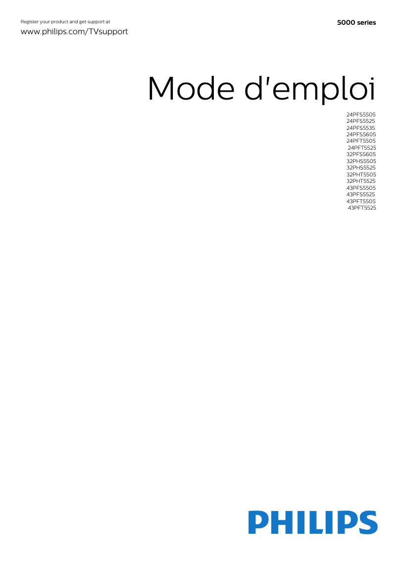 Page 1 of the manual User Manual Philips 43PFS5505