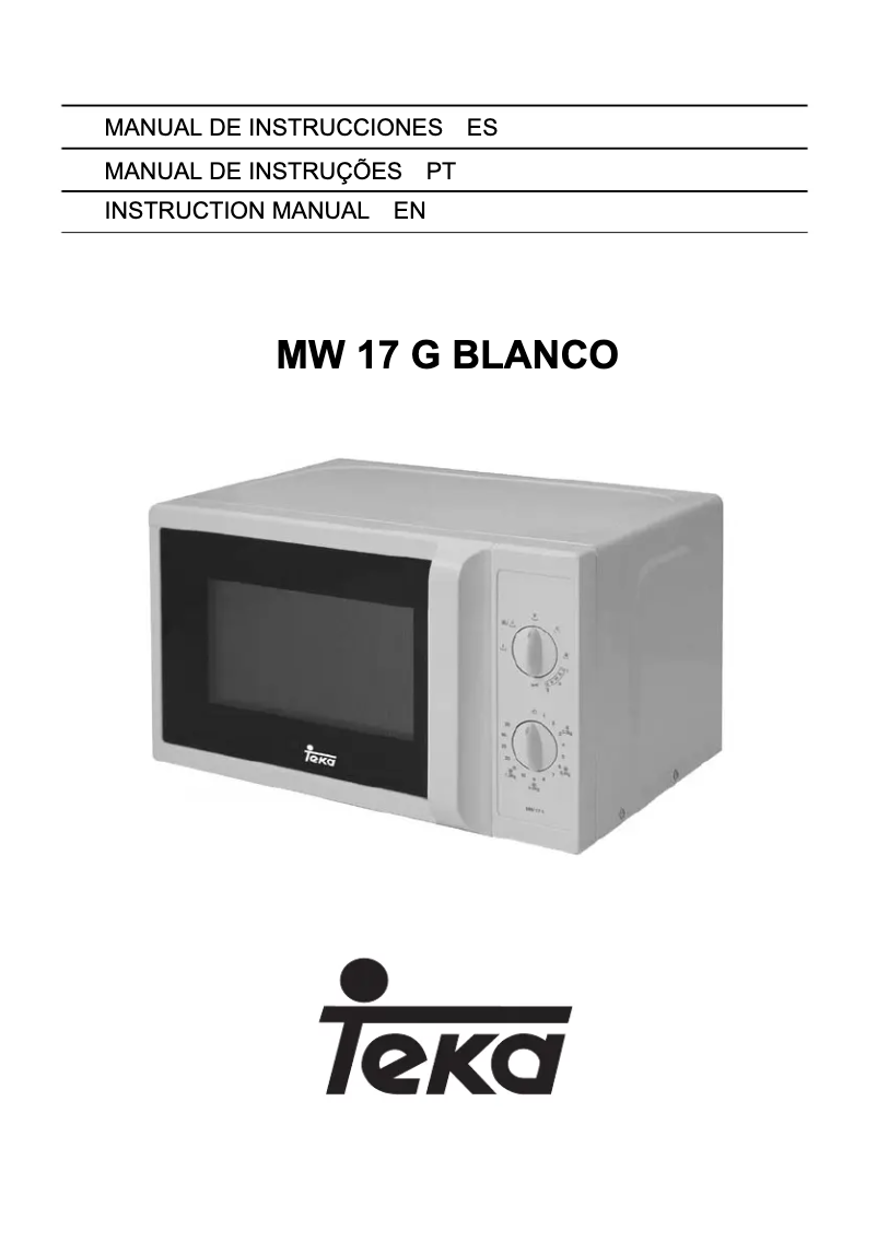 Image de la première page du manuel de l'appareil MW 17 G