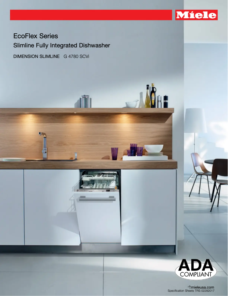 Page 1 de la notice Fiche technique Miele EcoFlex G 4780 SCVI