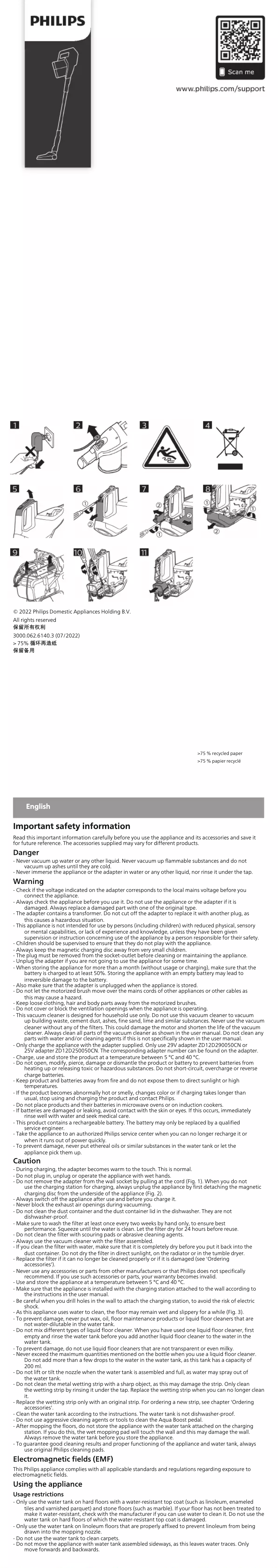 Page 1 de la notice Brochure Philips SpeedPro Aqua FC6730