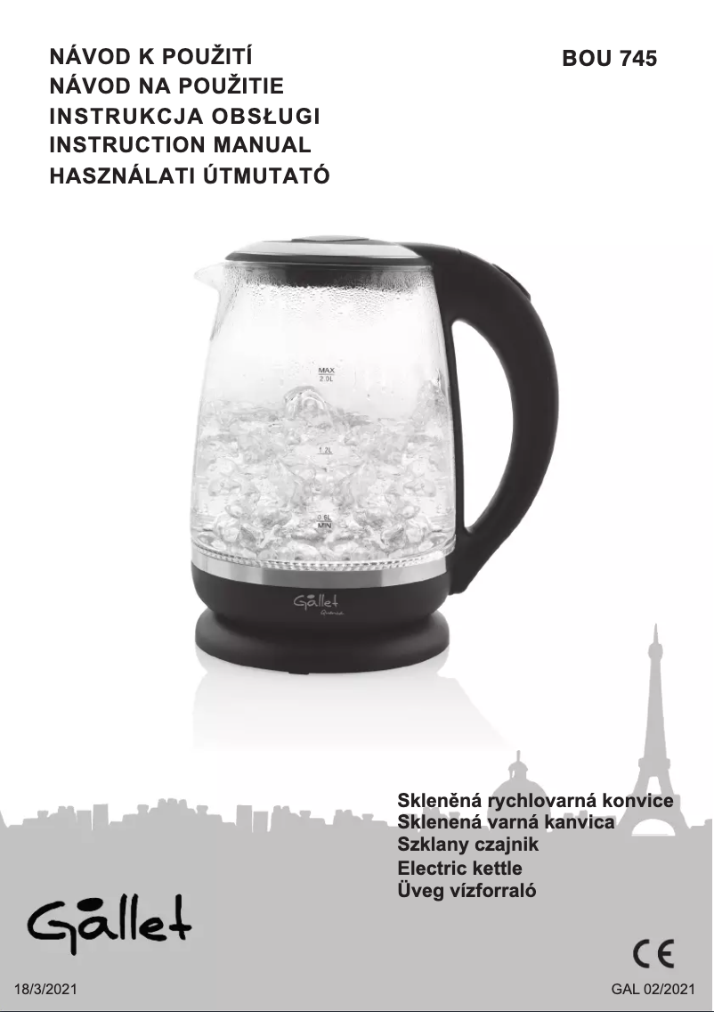 Page 1 de la notice Manuel utilisateur Gallet Quenza BOU745