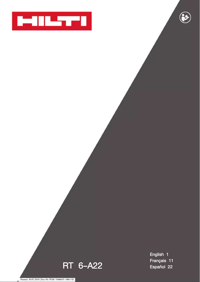 Image de la première page du manuel de l'appareil RT 6-A22