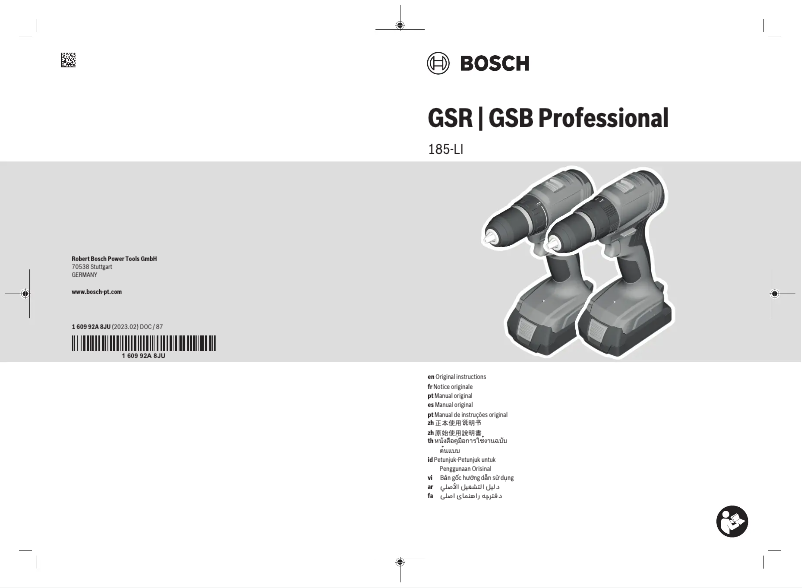 Página 1 del manual Manual de usuario Bosch GSB 185-LI Professional