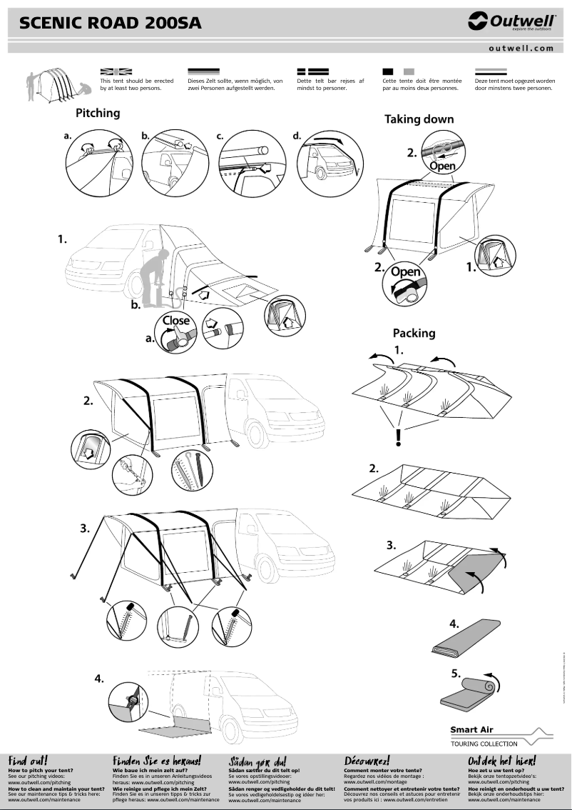 Page 1 de la notice Manuel utilisateur Outwell Scenic Road 200SA