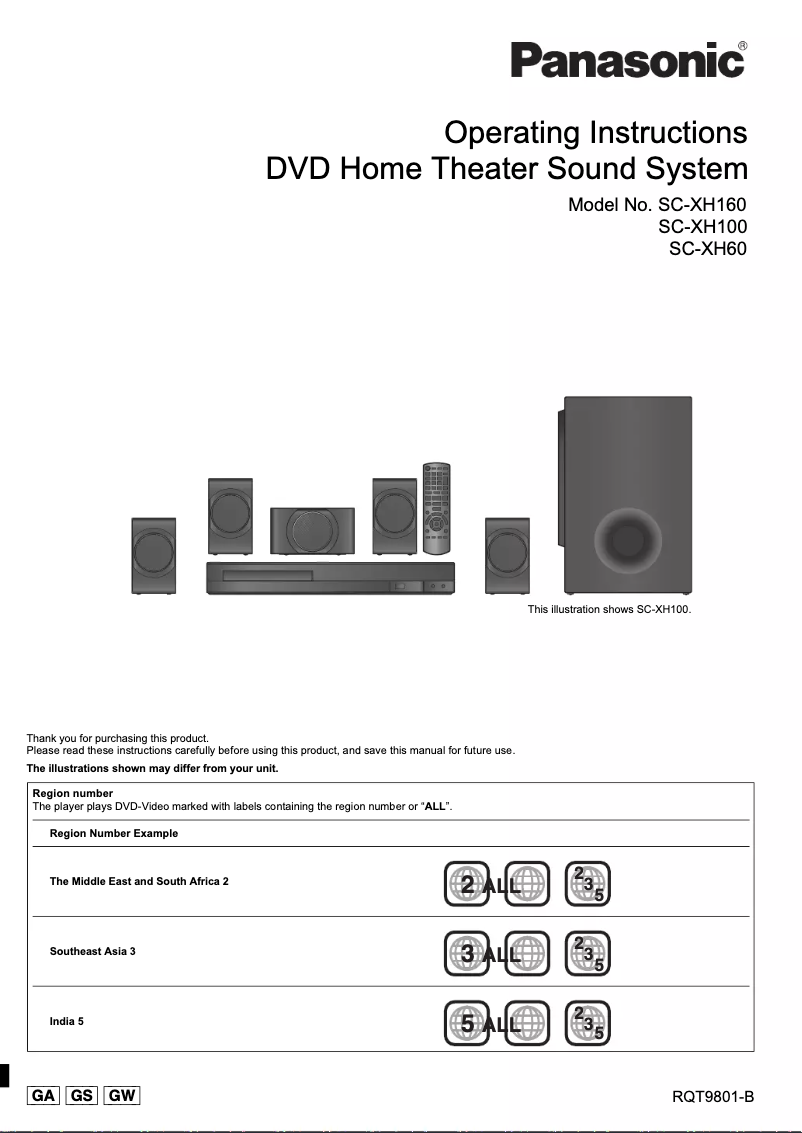 Page 1 de la notice Manuel utilisateur Panasonic SC-XH160