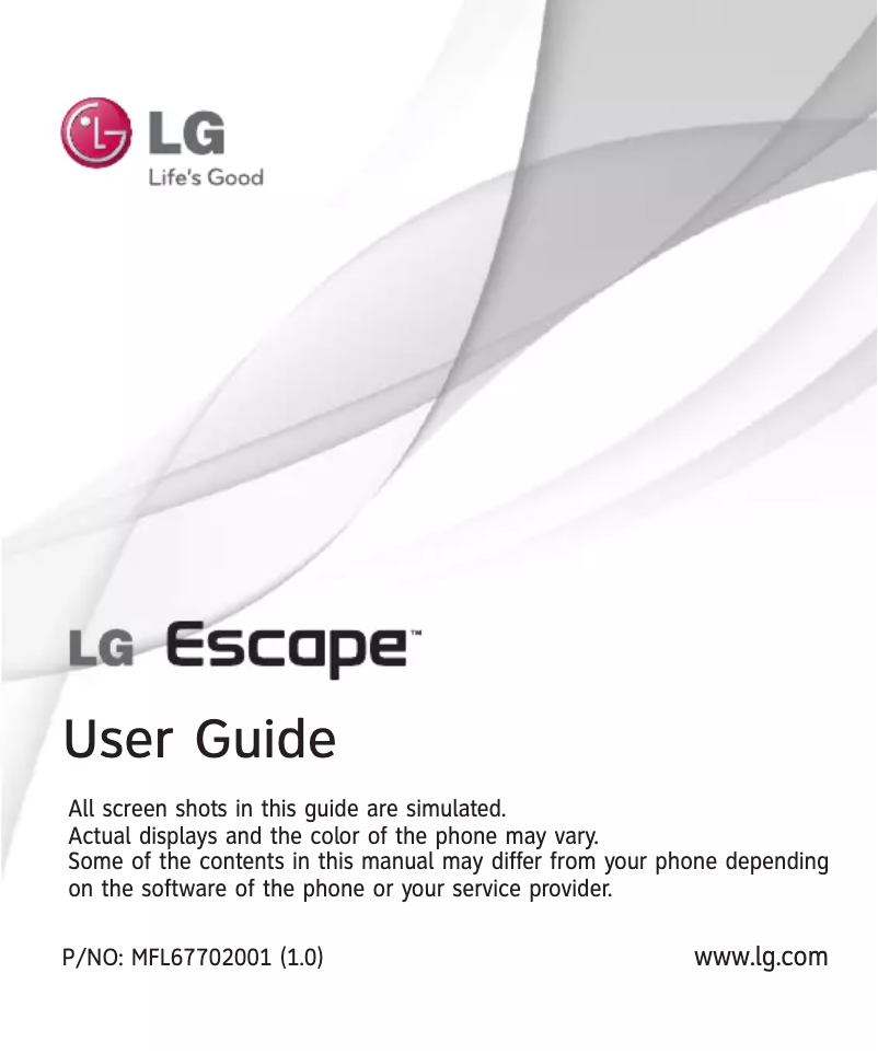 Page n°1 - Manuel utilisateur LG Escape