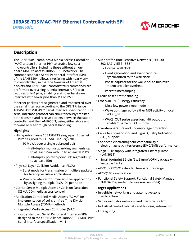 Image de la première page du manuel de l'appareil LAN8650