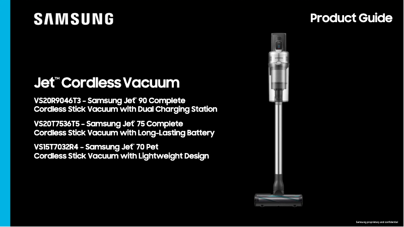 Página 1 del manual Folleto Samsung VS20R9046T3