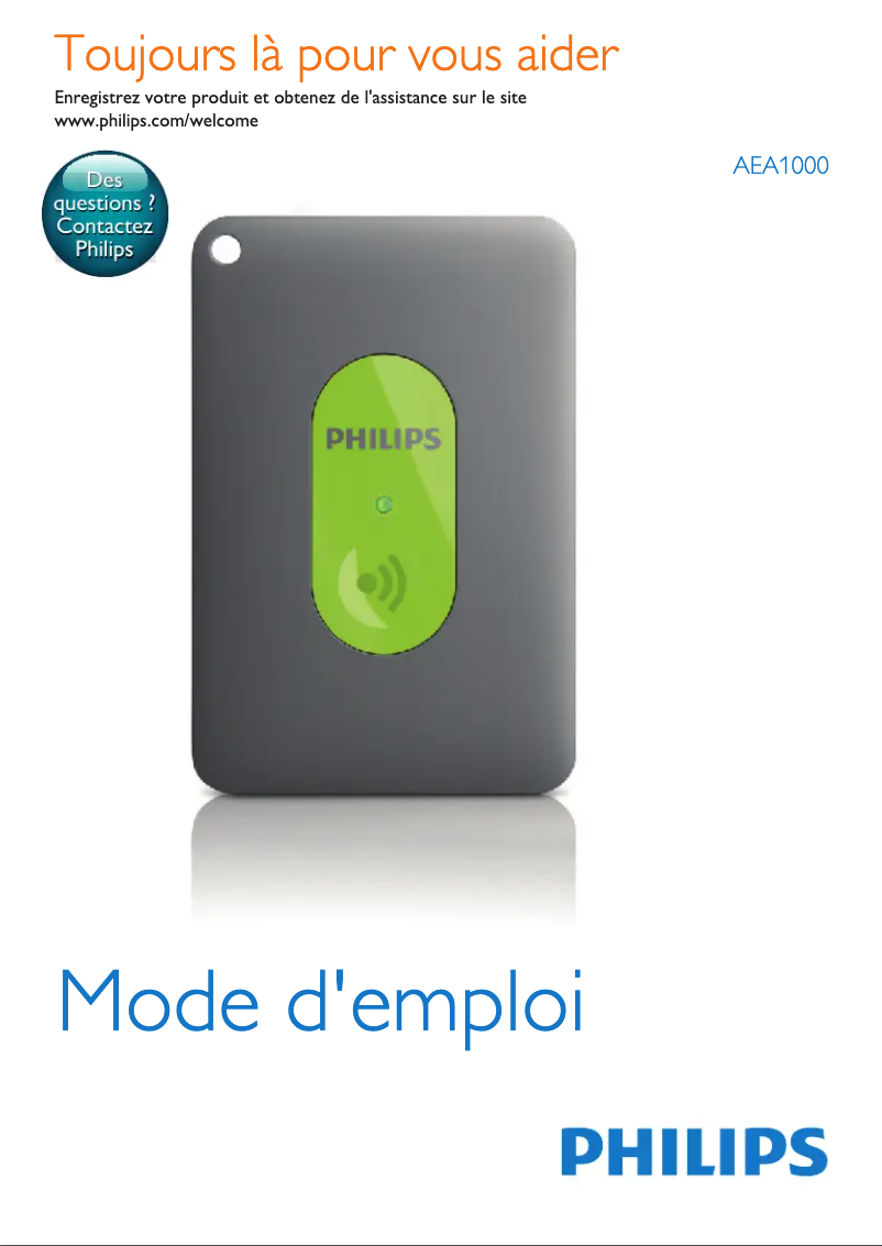 Page 1 de la notice Manuel utilisateur Philips AEA1000