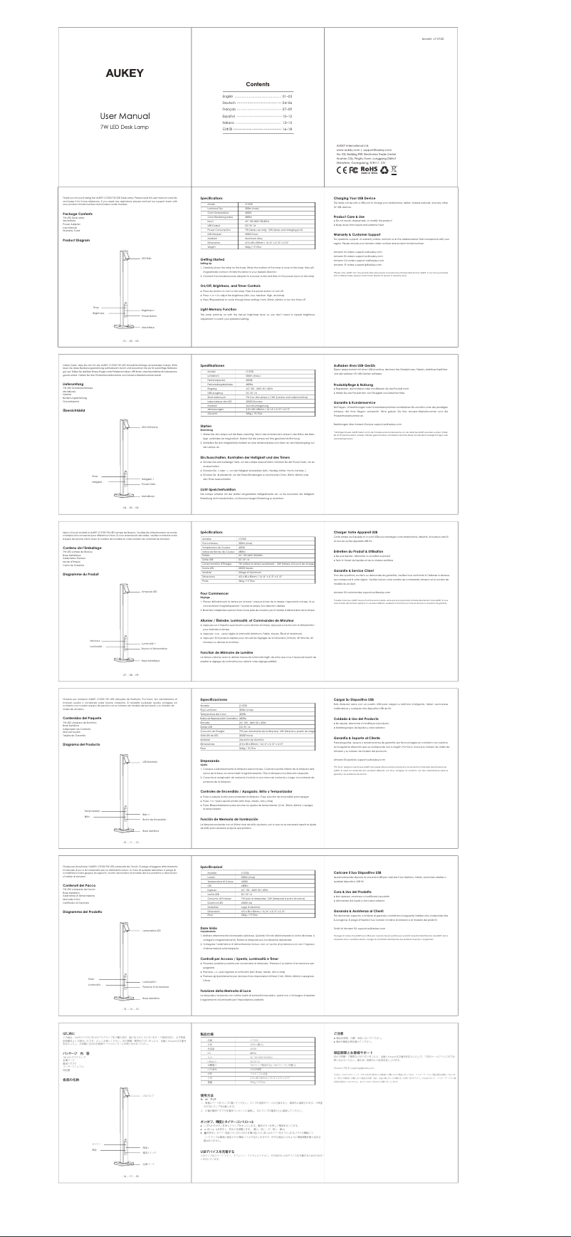 Page n°1 - Manuel utilisateur Aukey PA-U35