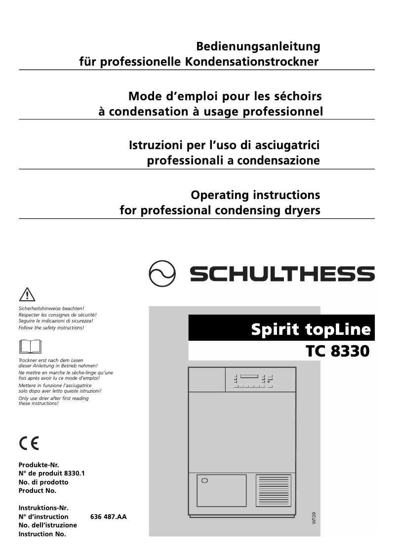 Página 1 del manual Manual de usuario Schulthess Spirit topLine TC 8330 U