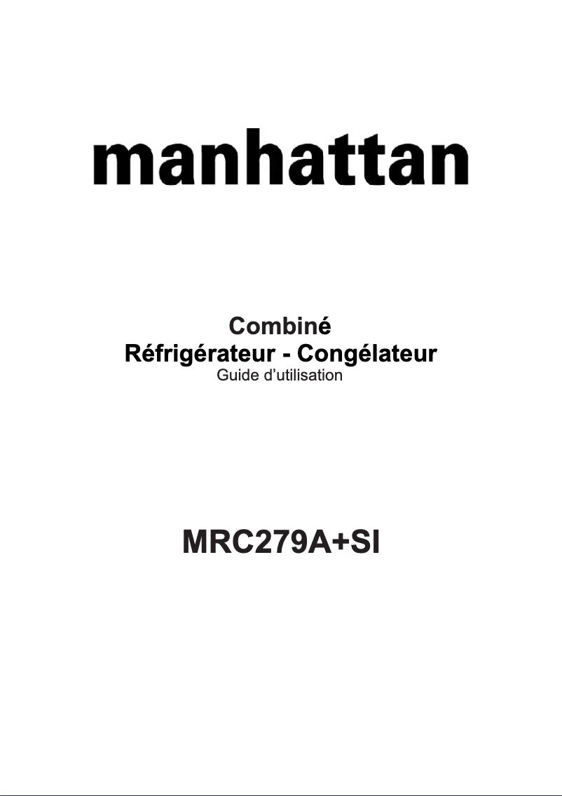 Page 1 de la notice Manuel utilisateur Manhattan MRC279A+SI