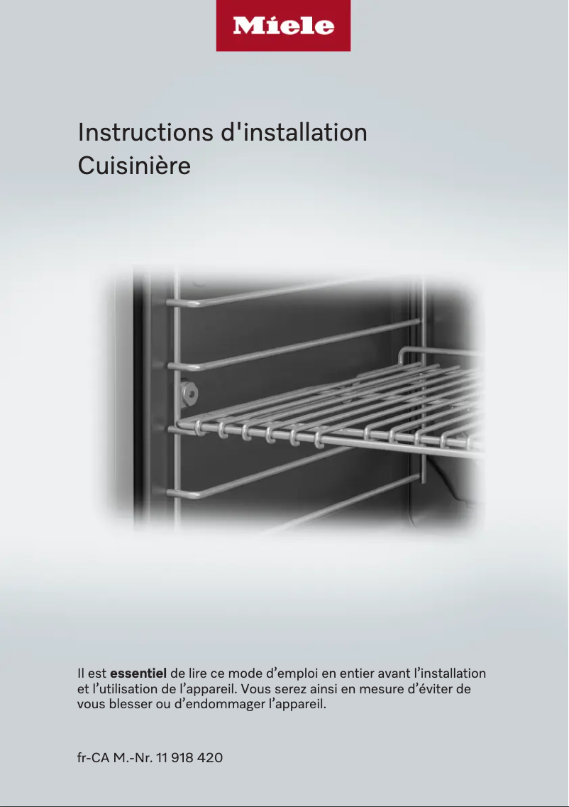 Page n°1 - Fiche technique Miele HR 1134-3 G AG