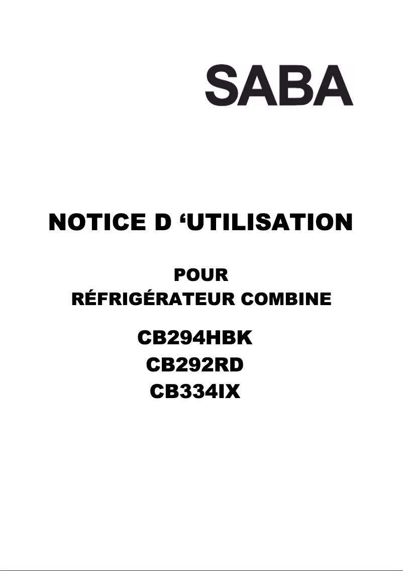 Image de la première page du manuel de l'appareil CB292RD