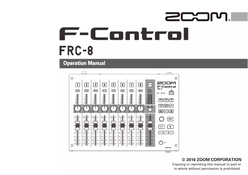 Page n°1 - Manuel utilisateur Zoom F-Control FRC-8