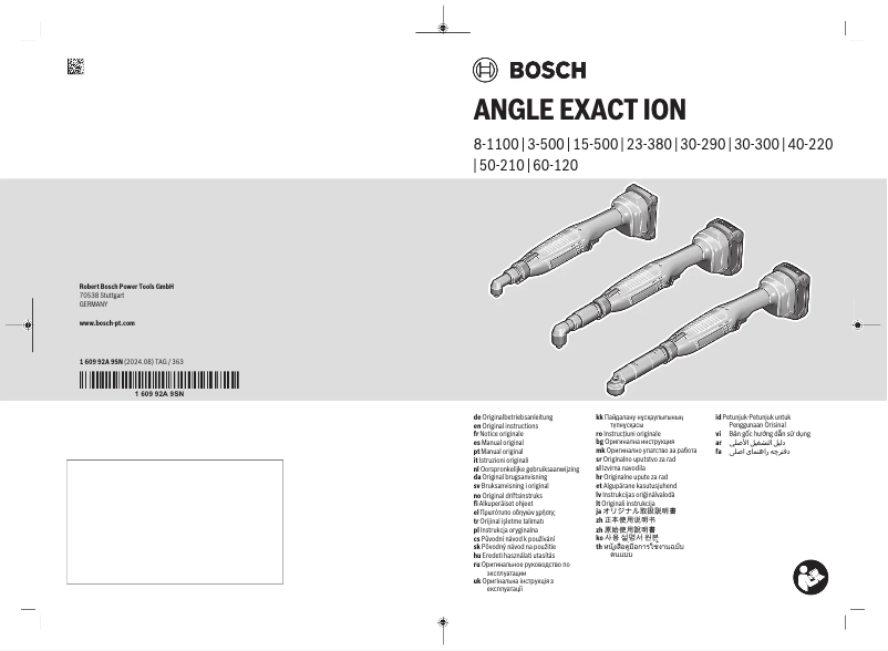 Page 1 de la notice Manuel utilisateur Bosch ANGLE EXACT ION 15-500 Professional