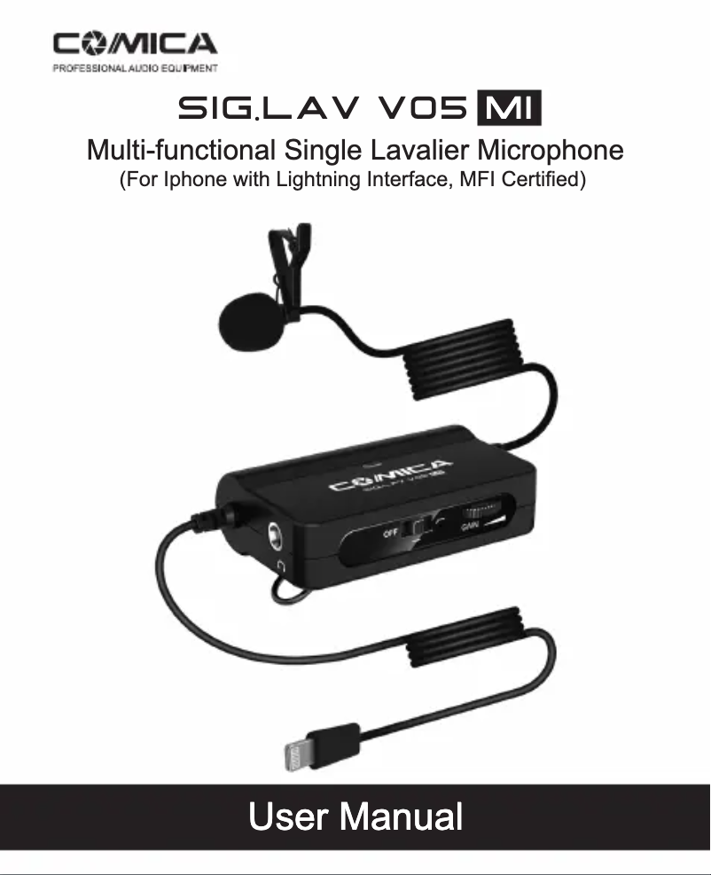 Image de la première page du manuel de l'appareil SIG.LAV V05 MI