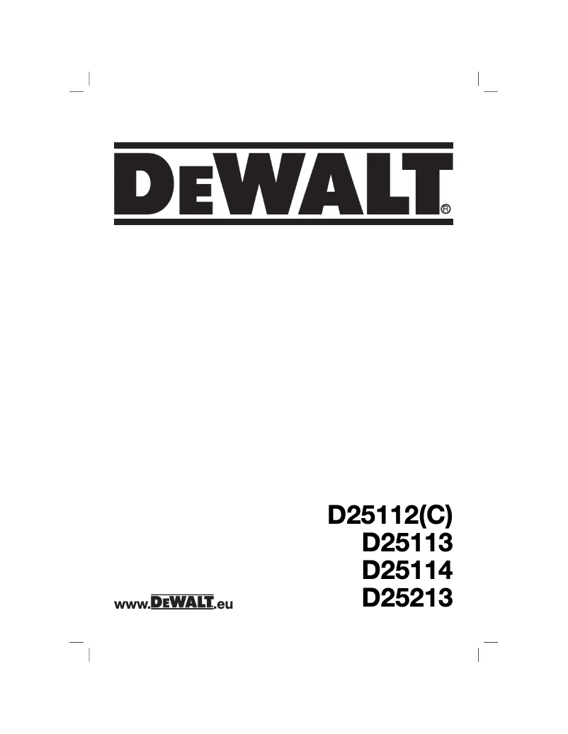 Page 1 de la notice Manuel utilisateur DeWalt D25113K