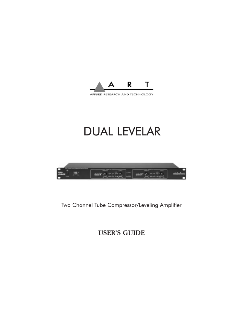 Page 1 de la notice Manuel utilisateur ART Dual Levelar
